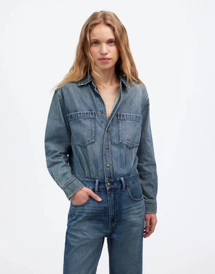 Mono Madewell Denim Relajado Acampanado en Lavado Croswell Nuevo sin Etiquetas Talla 0/XS NU595 Foto 1 de 4