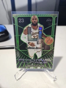 LeBron James 2024-25 Obsidian Atomic Initials Green Flood /25 LA Lakers - Picture 1 of 2