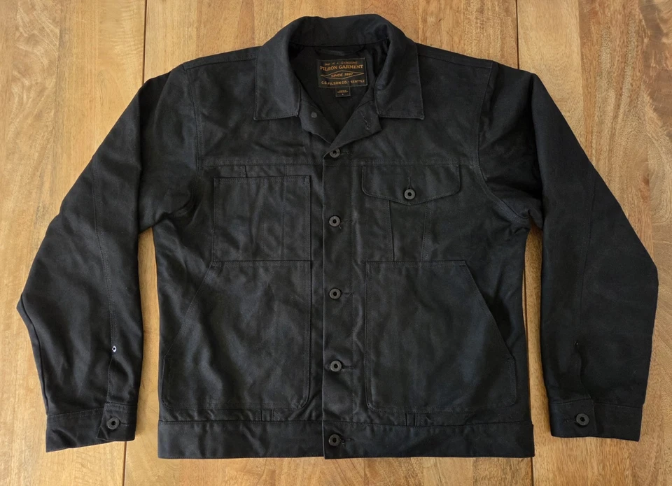 Filson Tin Cloth Short Lined Cruiser Jacket | Large | Black | MSRP $359 - Image 1 of 4
