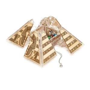 Egyptian Pyramid 3D Wooden Puzzle Pyramid Shaped Jewelry Box – Easy No-Glue A... - Picture 1 of 4