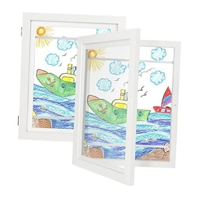  Kids Artwork Frame Set of 2 - 9x12 Front Opening Childrens Art 9X12(2PK) White - Image 1 of 4