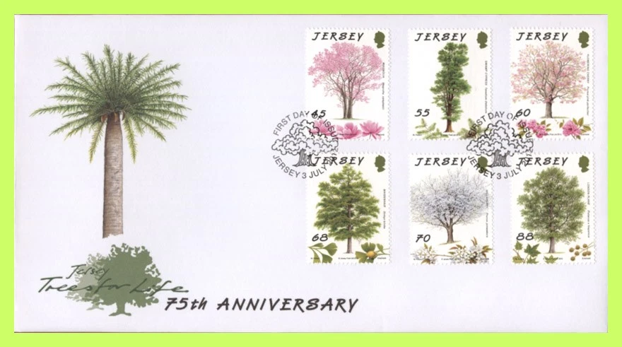 Jersey 2012 Trees For Life, 75th Anniversary set on First Day Cover - Image 1 of 1