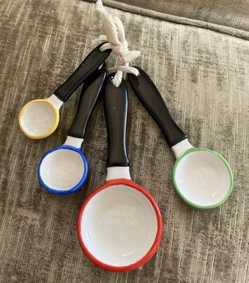 Pier 1 Handcrafted Ceramic Measuring Spoons Set of 4 frying pans - Image 1 of 2