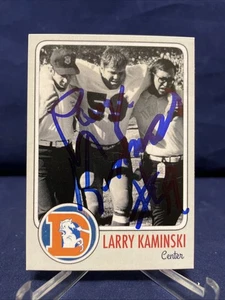 Larry Kaminski -Purdue- Denver Broncos handsignierte Custom Karte - Bild 1 von 2