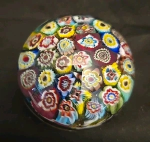 Schöner Vintage Millefiori Kunst Glas Briefbeschwerer Italien 3" - Bild 1 von 10