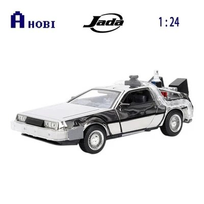 Jada 1:24 Back To The Future Delorean Chrome Time Machine Diecast Model - Image 1 of 4
