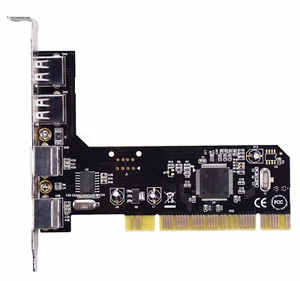 Keyboard Mouse Adapter Card PCI 32bit to 2x PS2 PS/2 + 2x USB 2.0 Port for PC - Photo 1/4