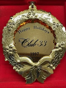 Vintage Rare 1997 Disneyland CLUB 33 Wreath Christmas Ornament, Holiday MIB - Picture 1 of 4
