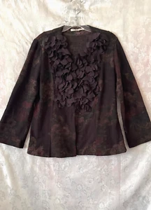 Gorgeous "MEGAN SALMON" Petal Applique Knit Jacket Top Size 16 - Picture 1 of 5