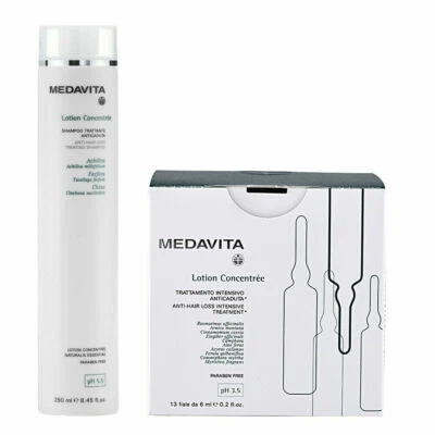 Medavita Lotion Concentree Shampoo 250ml+Fiale Anticaduta DONNA 13x6ml kit DONNA - Immagine 1 di 4