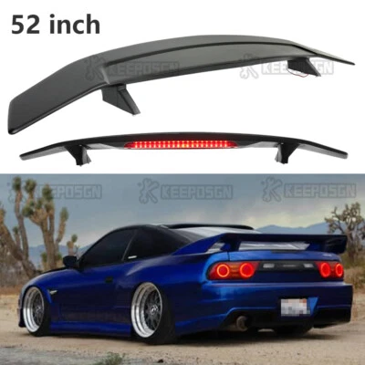 52" Rear Trunk Spoiler Wing Brake Light For Nissan 180sx 200sx 240SX S13 S14 - Image 1 of 4