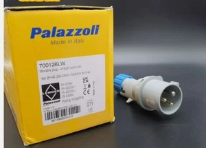brand new Plalazzoli 16 AMP 3 PIN STRAIGHT PLUG 700126LW 16A 2P+E 230V Plug IP44 - Picture 1 of 9