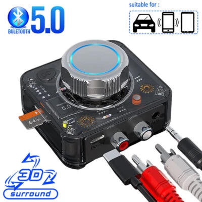 Bluetooth 5.0 Receiver 3.5mm AUX To 2 RCA Audio 3D Stereo Adapter for Car Home - Image 1 of 4
