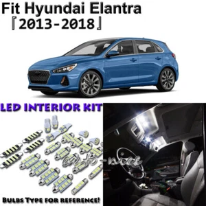 8 x White Interior LED Lights Package Kit For Hyundai Elantra 2013 - 2018 - Picture 1 of 8