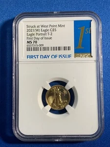 2021 w $5 ms 70 gold ngc - Picture 1 of 10