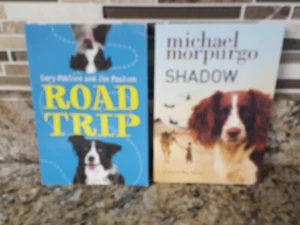 2 Books Paperback Road Trip by Paulsen & Shadow by Morpurgo- Dog Stories- EUC - Picture 1 of 5