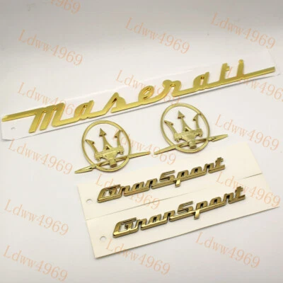 5PC SET Gold Emblem GranSport For Maserati R & L Side Trunk Badges- - Изображение 1 из 4