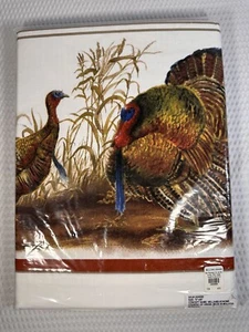 Plymouth Turkey William Sonoma Thanksgiving Fall 70x 90” Rectangular Table Cloth - Picture 1 of 8