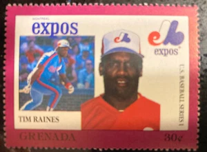 Tim Raines Montreal Expos MLB 1988 Grenada Stamp HOF - Picture 1 of 1