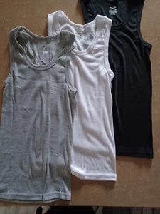 Bundle ~Three women's tank tops ~ Gray, black & white, medium - Picture 1 of 2