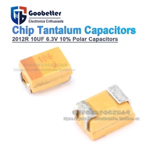 Condensateurs à puce tantale 2012R10UF 6,3V 10% condensateurs polaires - Photo 1/12