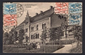 GERMANY / POLAND 1921 Schlesien Plebiscite Stamps on Gottschalkowitz Postcard - Picture 1 of 2