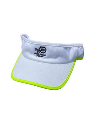 PICKLEBALL MARKETPLACE - Moisture-Wicking White w/Neon Trim - Cloth Visor