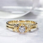 2Ct Okrągły krój Lab Created Diament Damski pierścionek zaręczynowy 14K Żółte pozłacane
