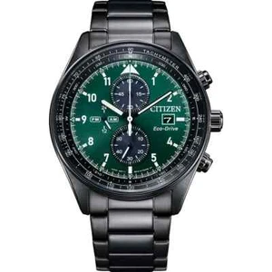 Reloj Citizen Hombre Eco-Drive Negro Acero Inoxidable Esfera Verde CA0775-87X - Imagen 1 de 4
