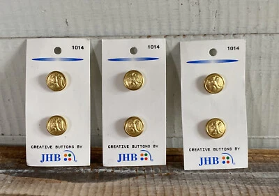 Lot of 6 Vintage New Creative Buttons by JHB Gold Tone Eagle #1014 - Image 1 of 4
