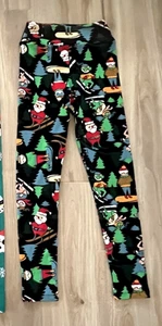 Lularoe Christmas Holiday Santa Tween Teen Stretch Pants Leggings - Picture 1 of 3
