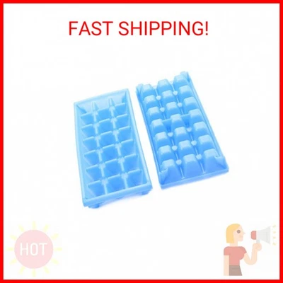 Camco Stackable Miniature Ice Cube Tray for Compact Spaces, 2-Pack (44100), Blue - Image 1 of 2