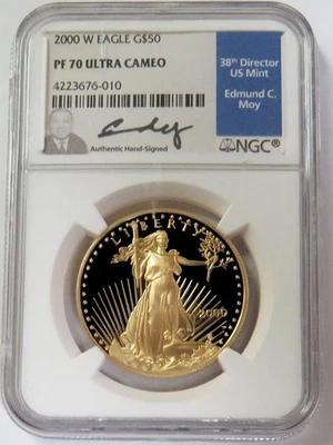 American Eagle 2000 W oro $50 firmado por Moy 1 oz NGC PF 70 UC Foto 1 de 2