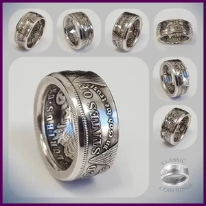 Neu S925 Sterling Silber Ring Thai Silber Vintage National Emblem Motto Ring - Bild 1 von 24