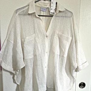 NWT Women urban outfitter outfromunder mesh Summer trendy Minimalist Oversized M - Picture 1 of 14