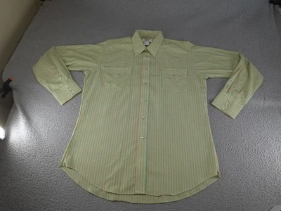 Camisa vaquera vintage Western Pearl a presión para hombre 17 36 rayas verdes EE. UU. Ruddock años 90 Foto 1 de 4