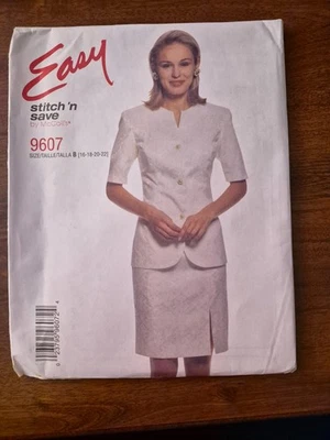 McCall's 9607 Easy Misses' 2PC Dress Unlined Jacket/Skirt SZ: B (16-22) UC FF - Image 1 of 4