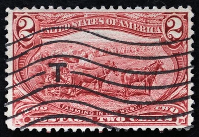 U.S. Used Stamp Scott #286 2c Trans Miss. VF-XF. "T" Wave Cancel. Choice! - Image 1 of 2