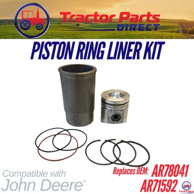 PISTON KIT comp w John Deere® 3.164D 4.219 6.329D LATE REPLC:  AR78041 AR71592 - Image 1 of 4
