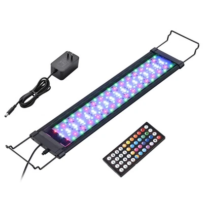 YESCOM LED Aquarium Light Fish Tank Extendable Brackets Remote Control with Timer