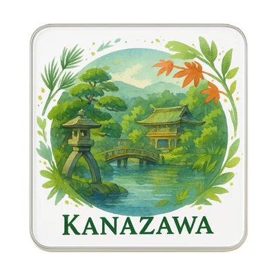 Imán de nevera Kanazawa, Japón: lindo regalo de recuerdo de viaje hecho a mano Foto 1 de 4