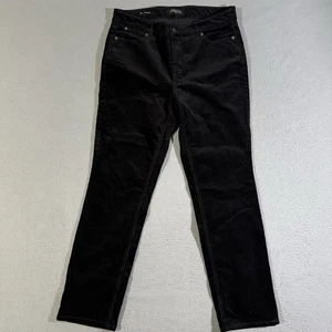 Talbots makellos fünf Taschen schwarz Samt Größe 8P hoher Bund gerades Bein - Bild 1 von 6