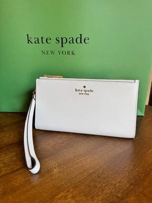 Bolso sin asas Kate Spade Madison doble cremallera cuero saffiano merengue KC588 Foto 1 de 4