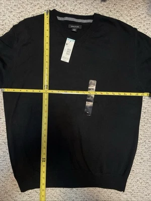 Mens Structure Black V-Neck  XL Pullover Lightweight Sweater New With Tags NWT - Image 1 of 2