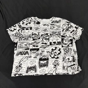 Top corto Zara mujer blanco sobreimpresión manga corta L - Imagen 1 de 12