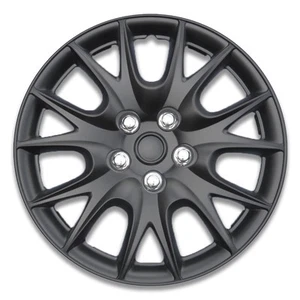 16 Inch Black Hubcap Wheel Covers - Set of 4 - Fits Most Cars Easy to install - Picture 1 of 8
