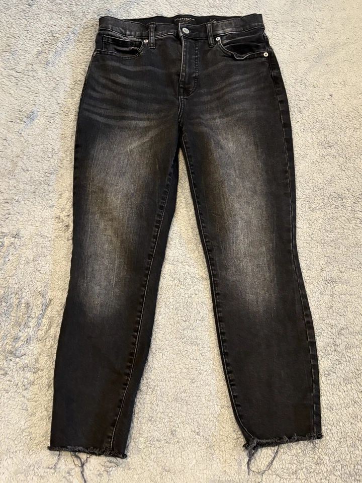 Jeans Lucky Brand para mujer 6/28 Bridgette tiro alto ajustados al tobillo denim negro Foto 1 de 4