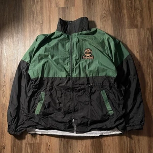 Timberland Colorblock Track Jacket Giacca a vento con zip Uomo Verde Nero - Foto 1 di 5
