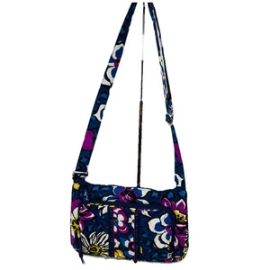 Borsa a tracolla Vera Bradley zip hipster blu viola giallo bianco floreale - Foto 1 di 11