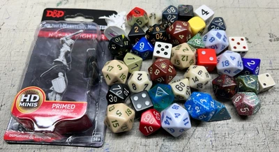 Big Estate Lot of Game Dice with D&D Figures - Image 1 of 4